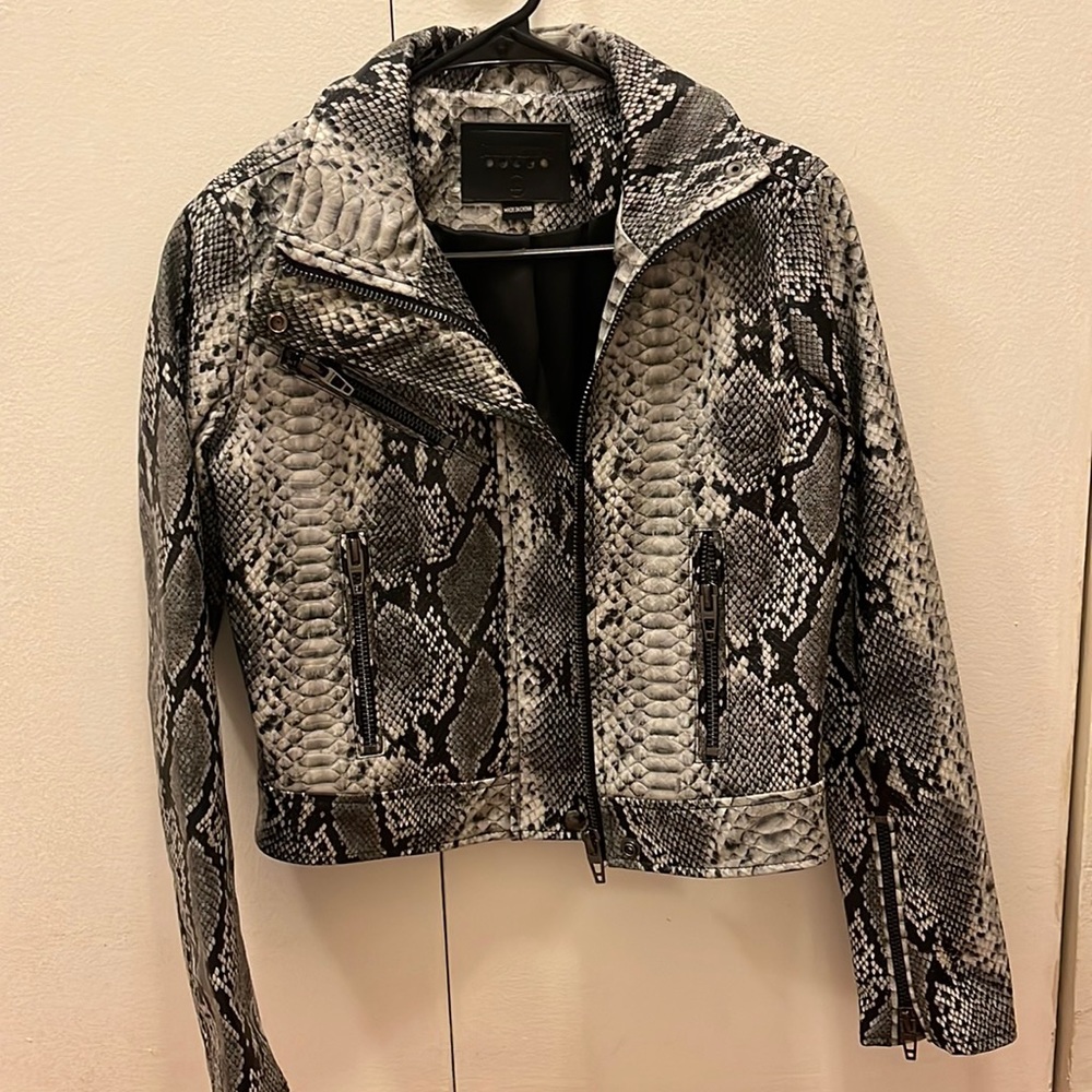 BLANK NYC snakeskin leather jacket